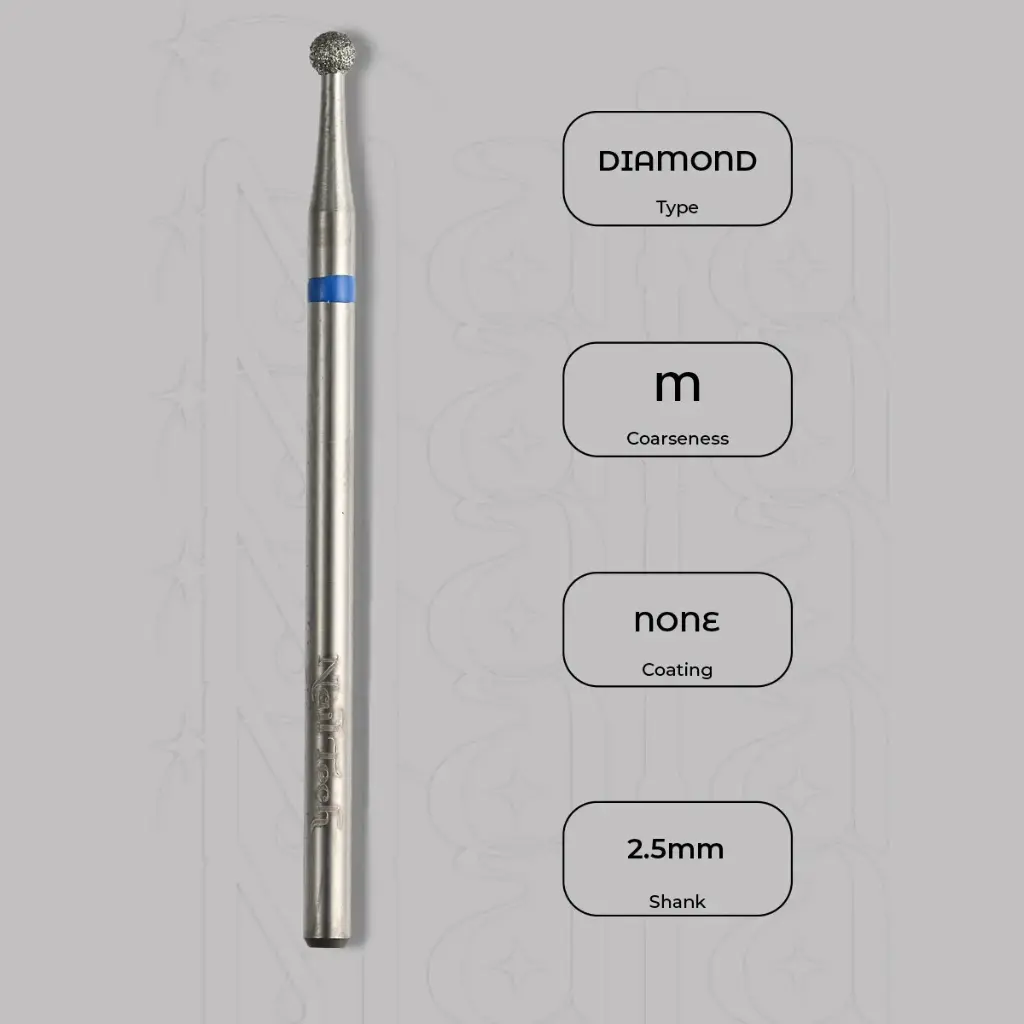 Diamantová fréza kulička Ø2.5 mm - střední zrnitost