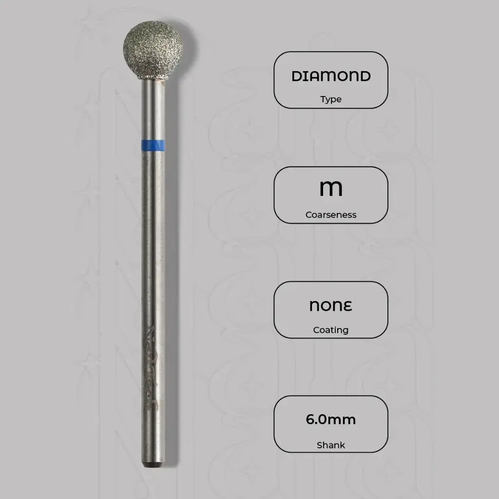 Diamantová fréza kulička Ø6.0 mm - střední zrnitost