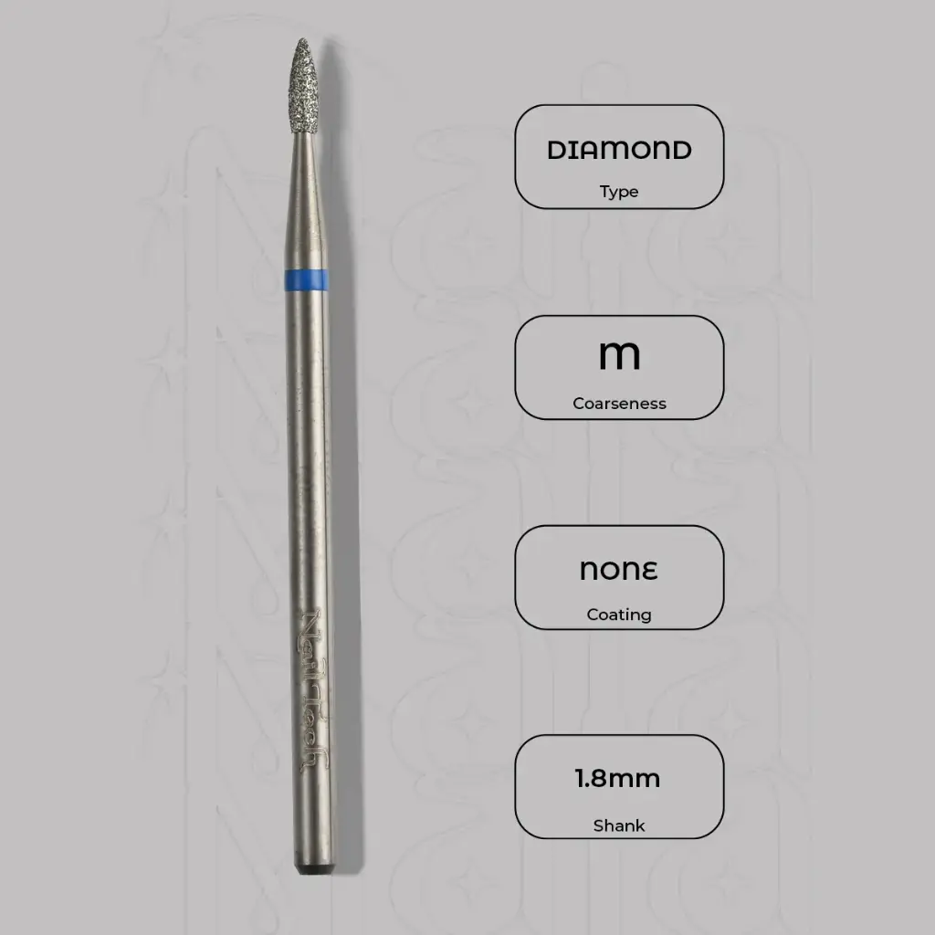Diamantová fréza mini plamínek Ø1.8 mm - střední zrnitost