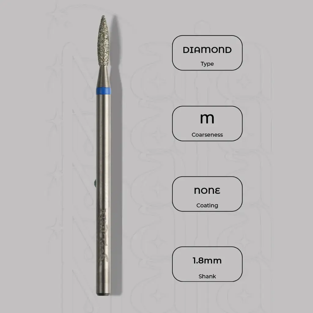 Diamantová fréza plamínek Ø1.8 mm - střední zrnitost