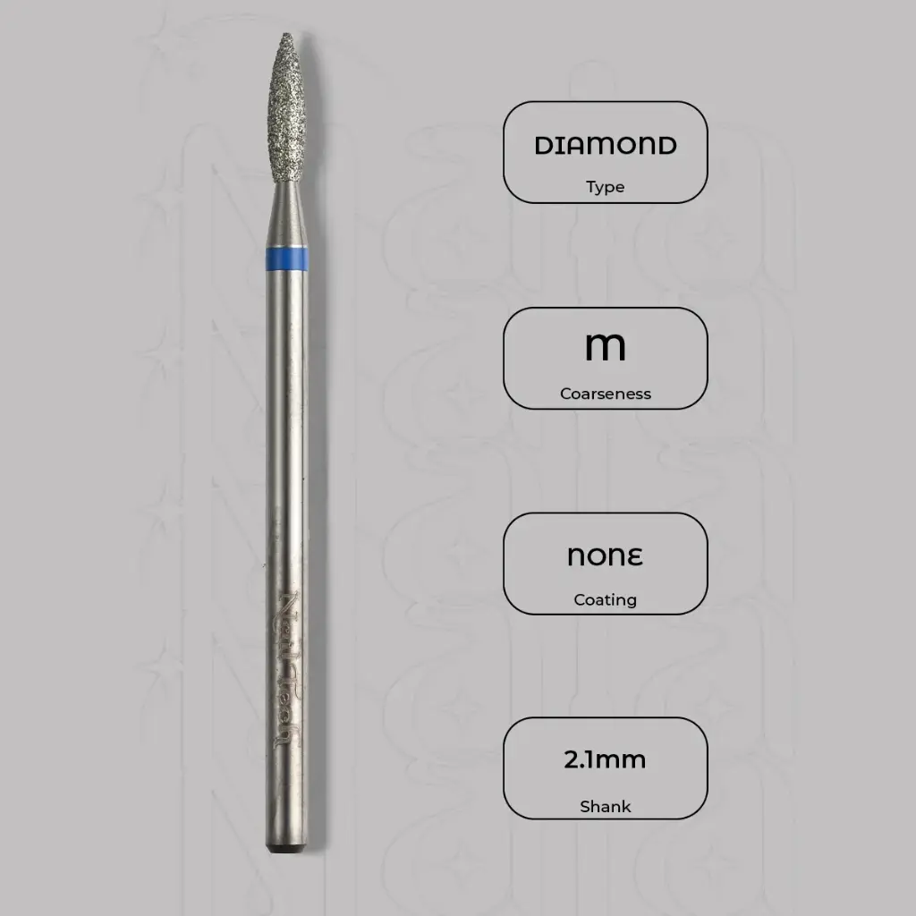 Diamantová fréza plamínek Ø2.1 mm - střední zrnitost