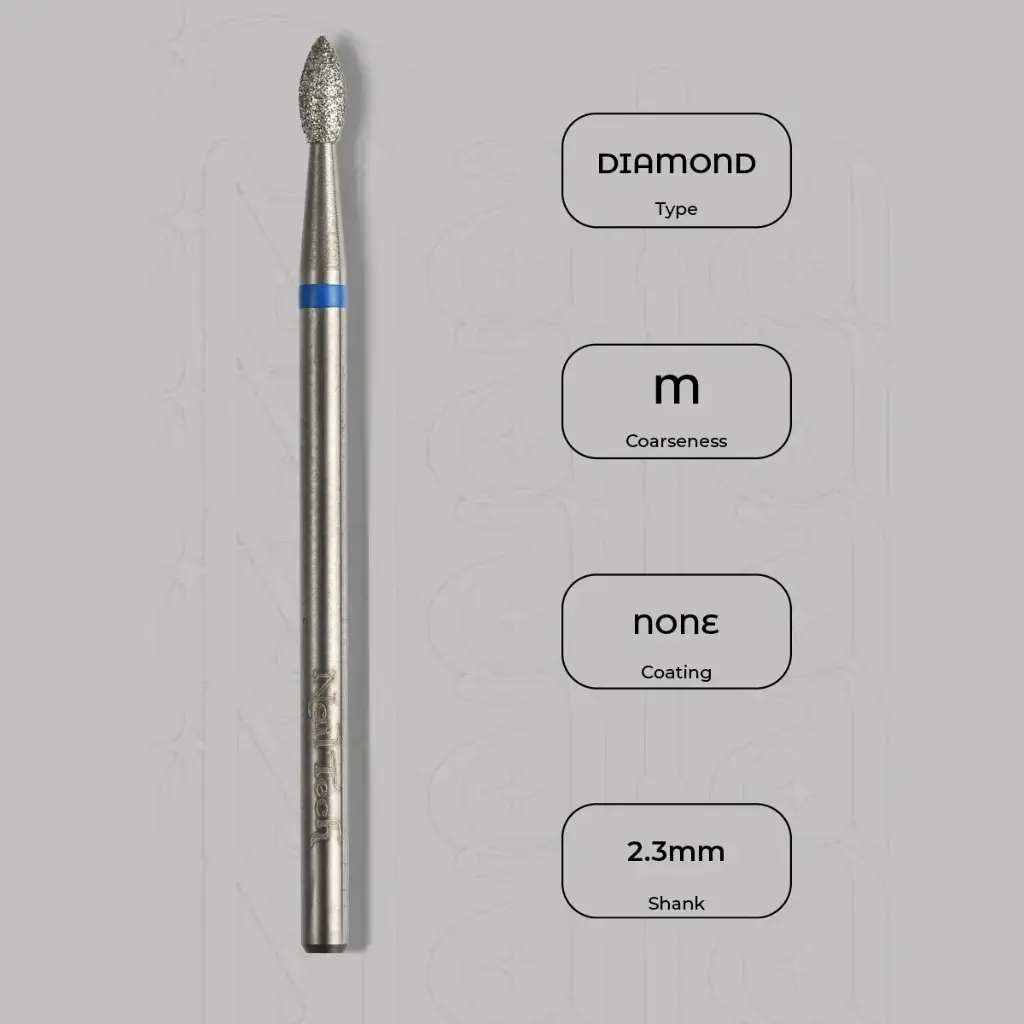 Diamantová fréza mini plamínek Ø2.3 mm - střední zrnitost
