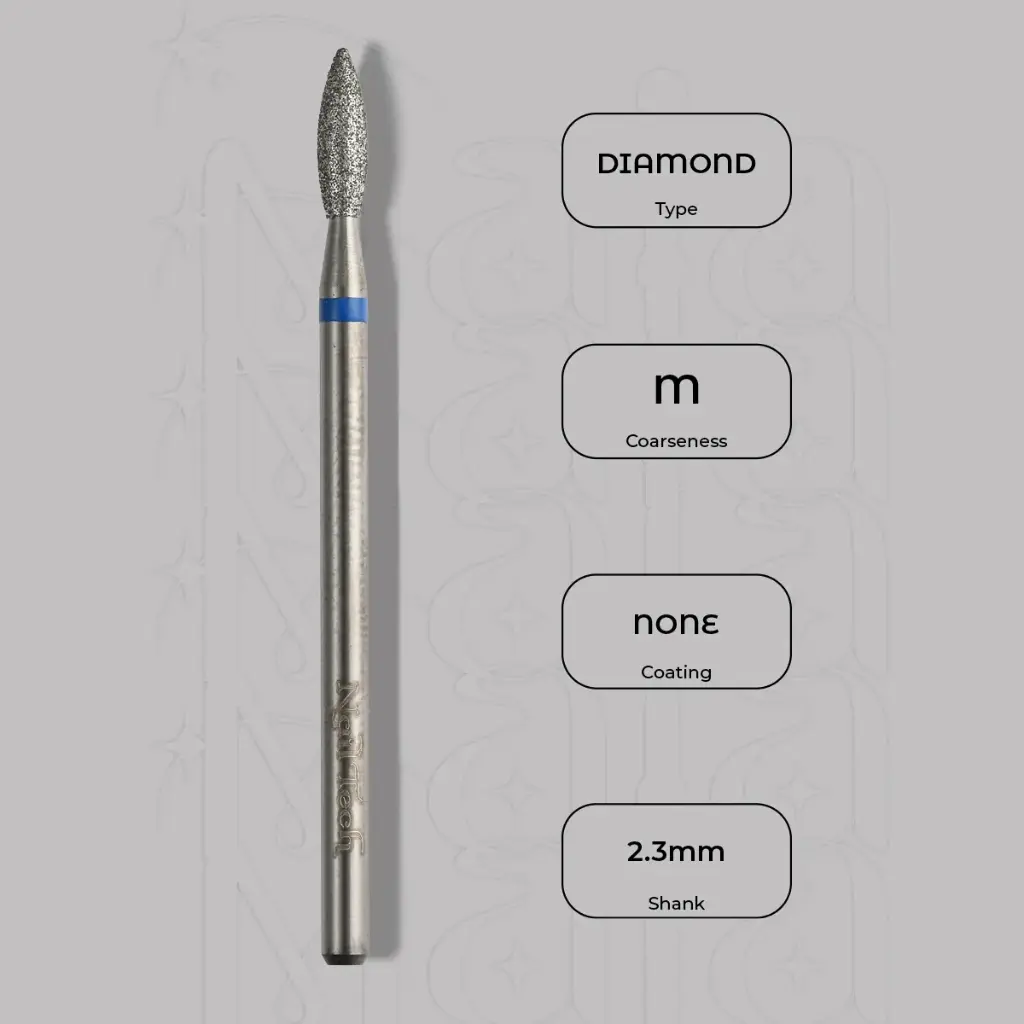 Diamantová fréza plamínek Ø2.3 mm - střední zrnitost