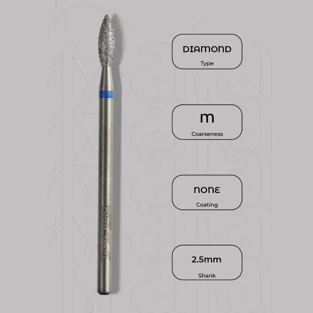 Diamantová fréza plamínek Ø2.5 mm - střední zrnitost