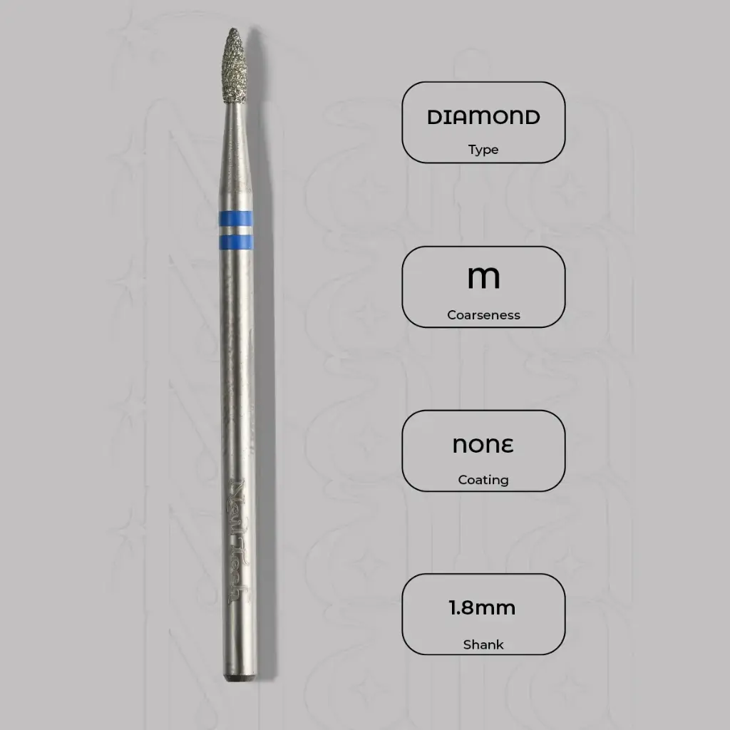 Diamantová fréza mini plamínek Ø1.8 mm - diamantový řez, střední zrnitost