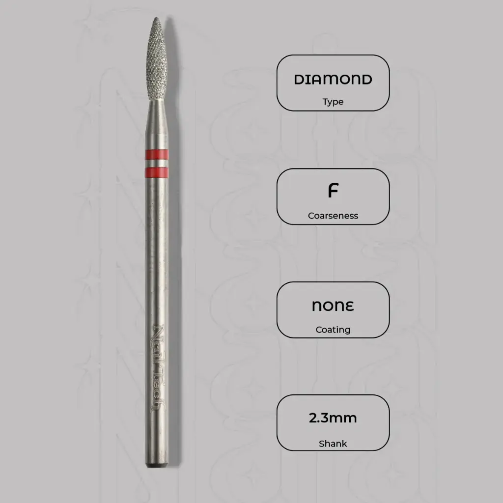 Diamantová fréza plamínek Ø2.3 mm - diamantový řez, jemná zrnitost