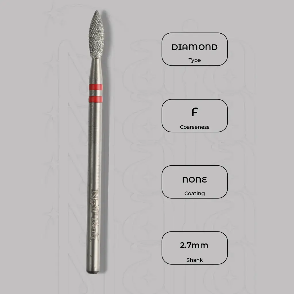Diamantová fréza plamínek Ø2.7 mm - diamantový řez, jemná zrnitost