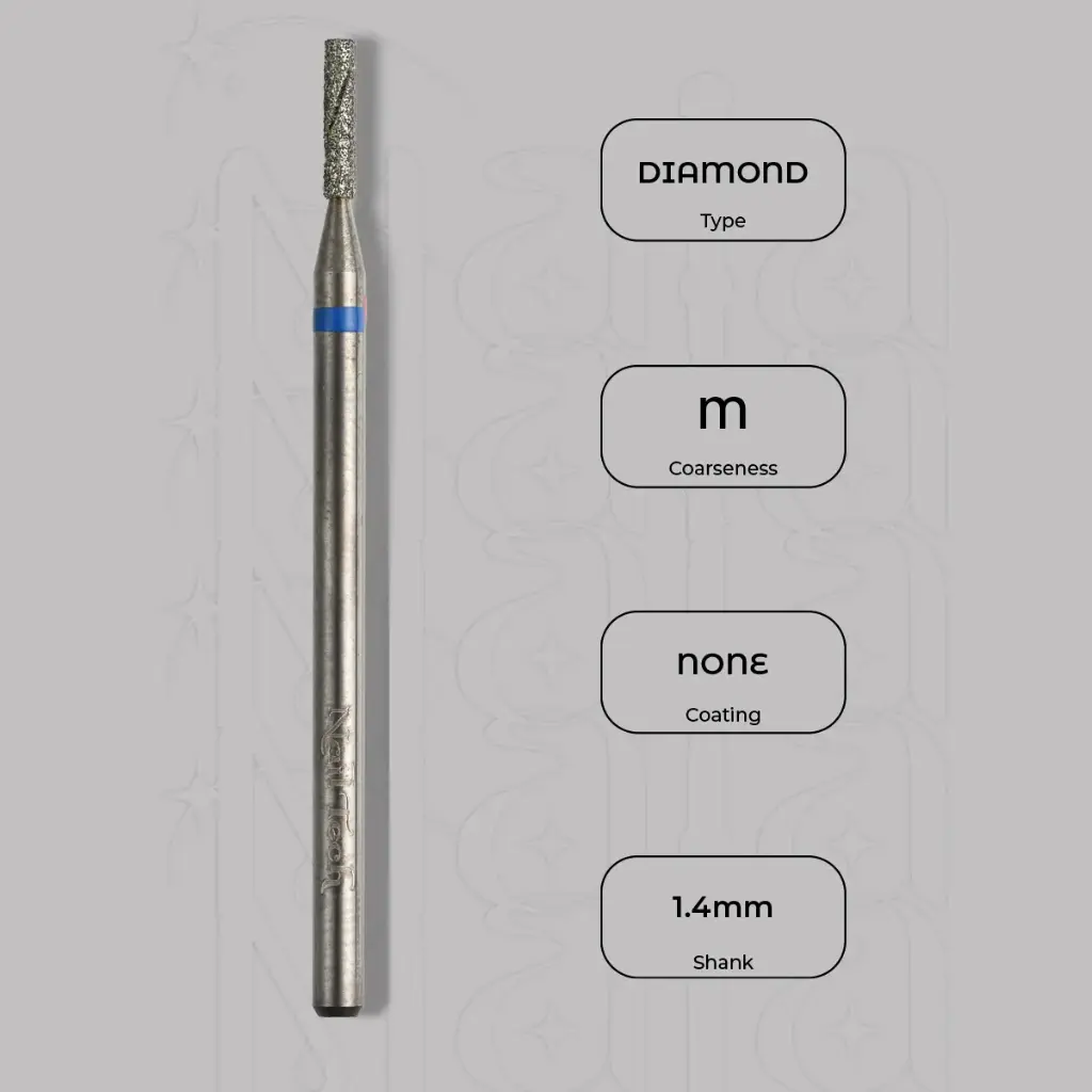 Diamantová fréza válec Ø1.4 mm - chladicí drážky, střední zrnitost