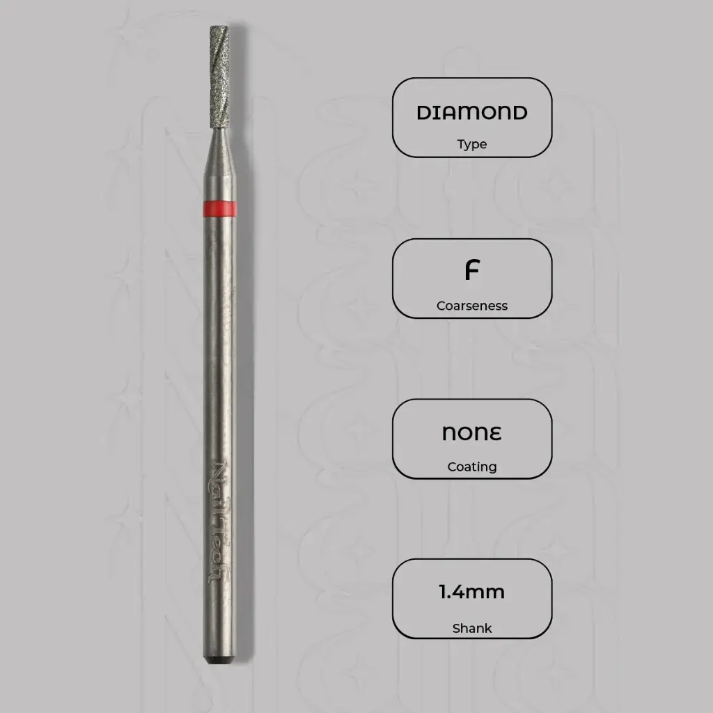 Diamantová fréza válec Ø1.4 mm - chladicí drážky, jemná zrnitost