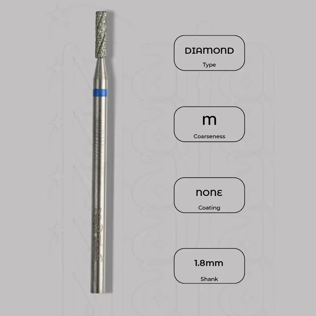 Diamantová fréza válec Ø1.8 mm - chladicí drážky, střední zrnitost