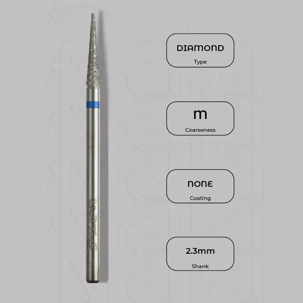 Diamantová fréza dlouhý zúžený Ø2.3 mm - střední zrnitost
