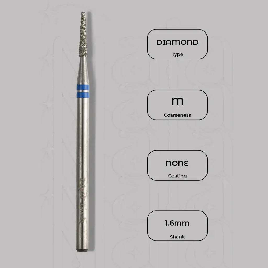 Diamantová fréza kužel kulatý Ø1.6 mm - diamantový řez, střední zrnitost