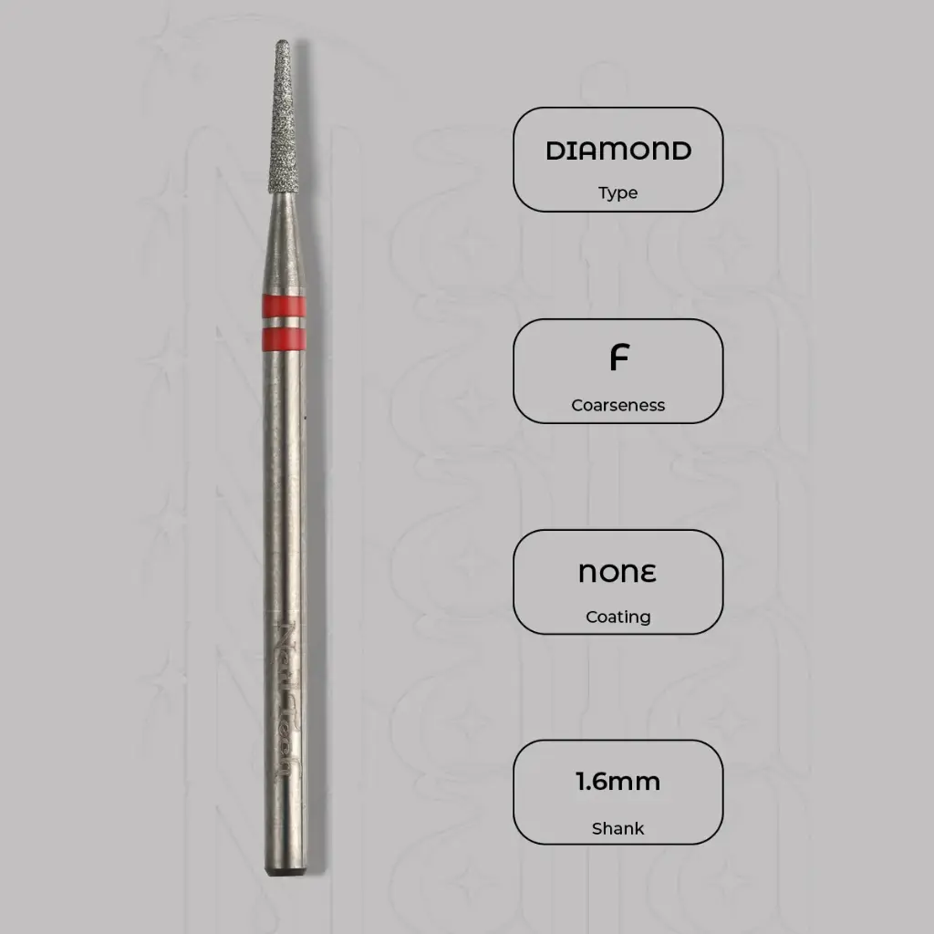 Diamantová fréza kužel kulatý Ø1.6 mm - diamantový řez, jemná zrnitost