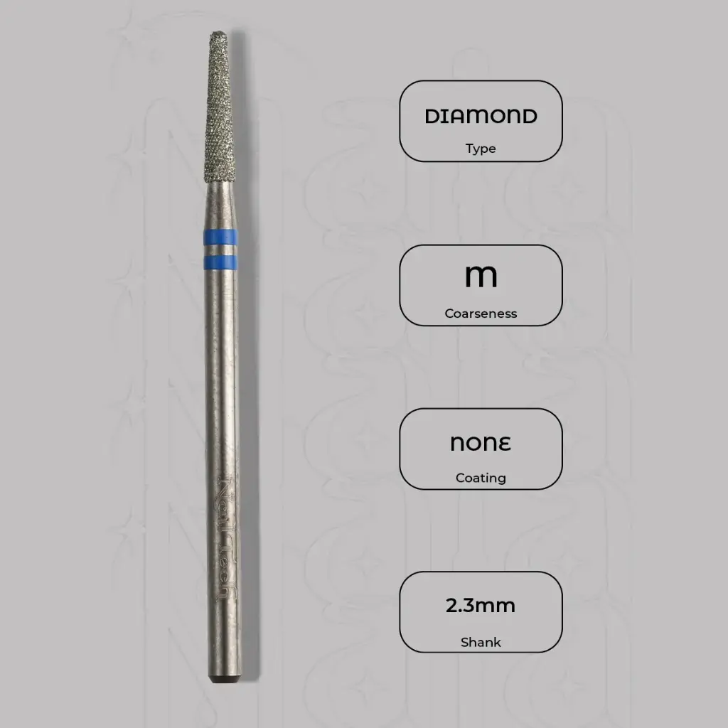 Diamantová fréza kužel kulatý Ø2.3 mm - diamantový řez, střední zrnitost