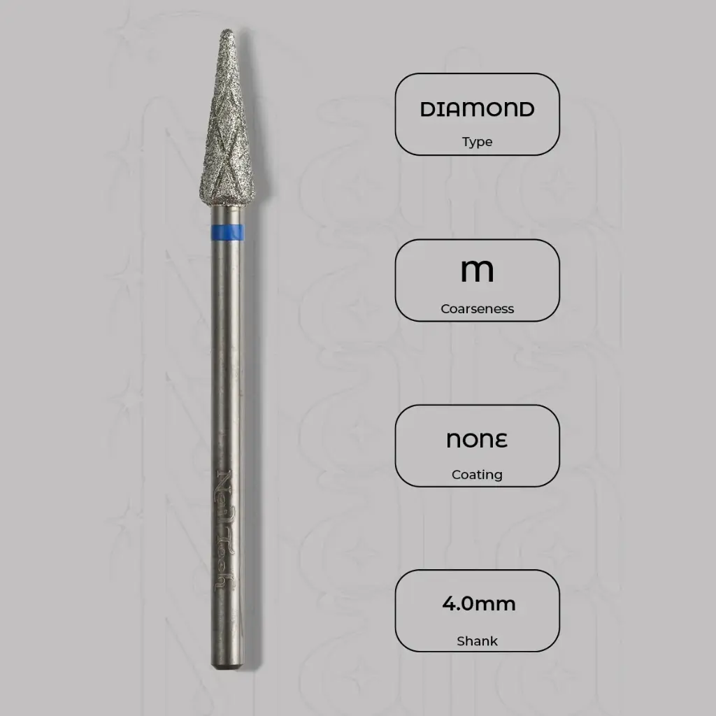 Diamantová fréza pupen Ø4.0 mm - chladicí drážky, střední zrnitost