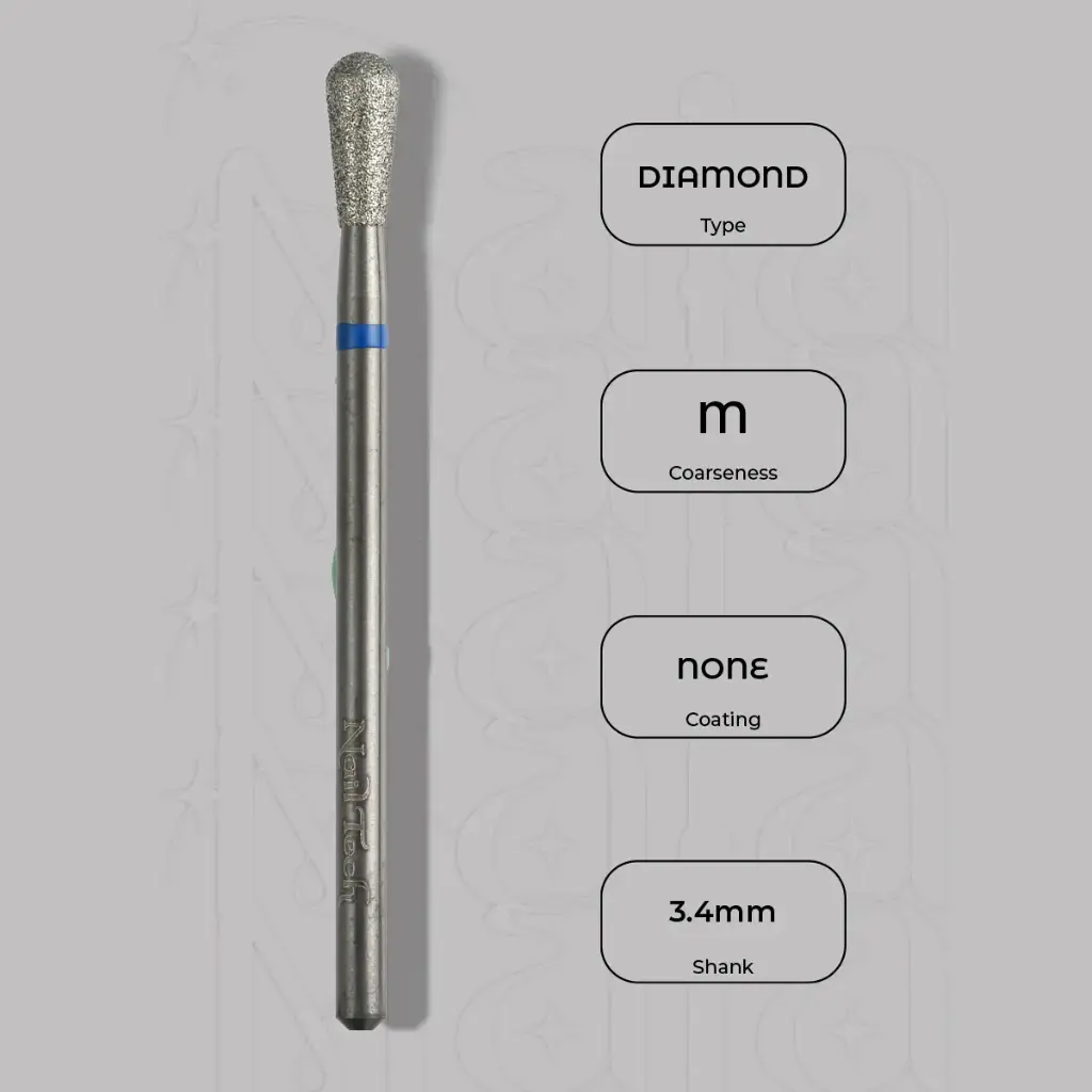 Diamantová fréza hruška Ø3.4 mm - střední zrnitost