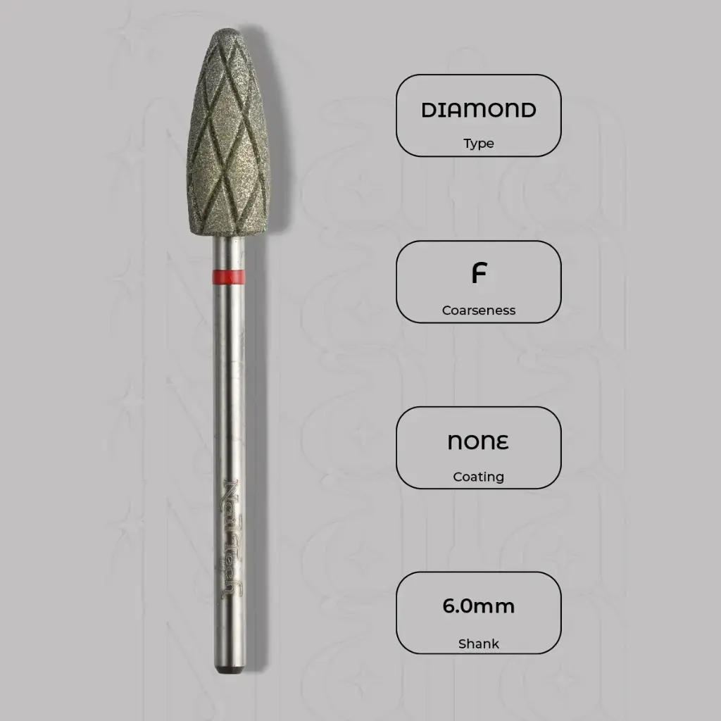 Diamantová fréza kužel kulatý Ø6.0 mm - chladicí drážky, jemná zrnitost
