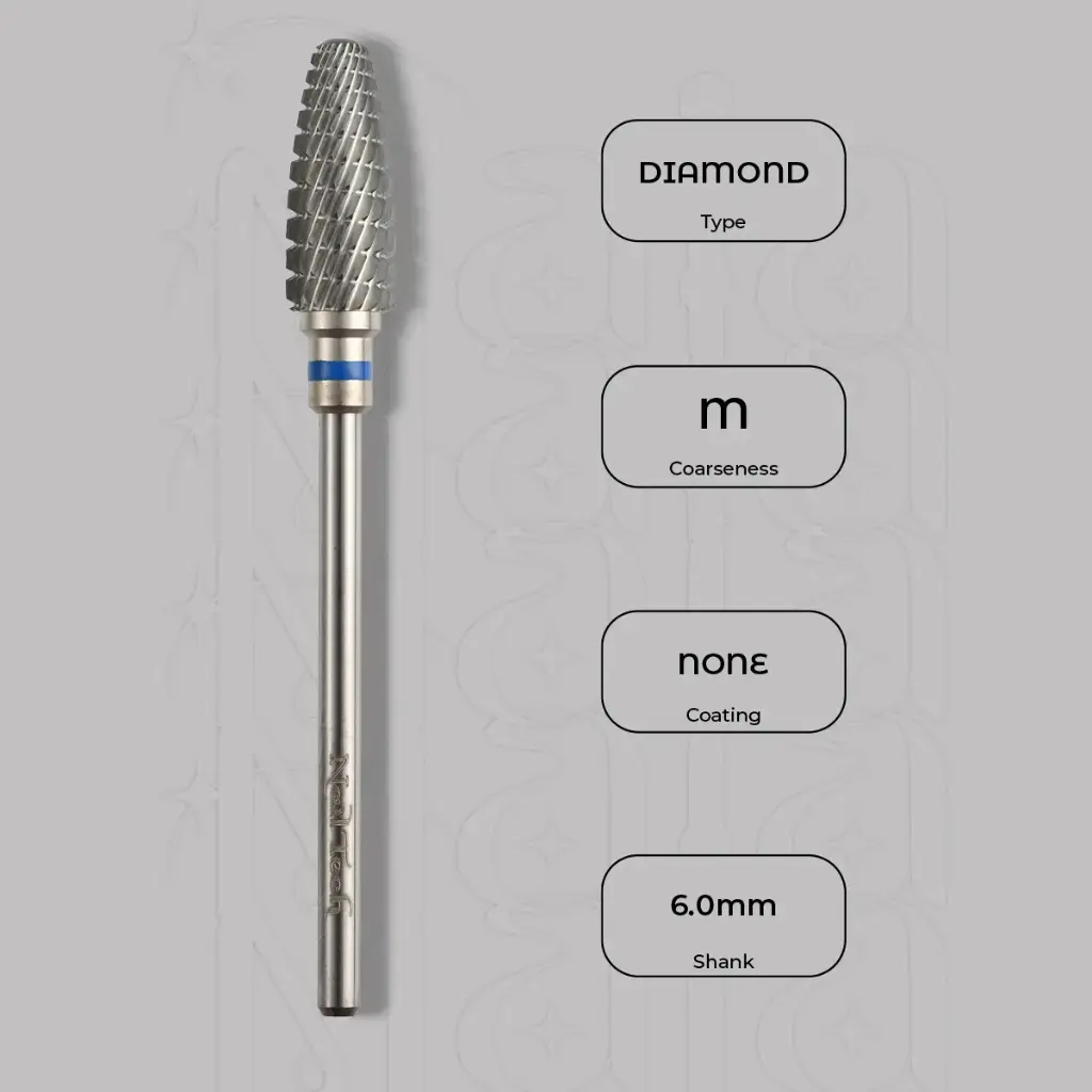 Karbidová fréza plamínek na pedikúru Ø6.0 mm - střední zrnitost