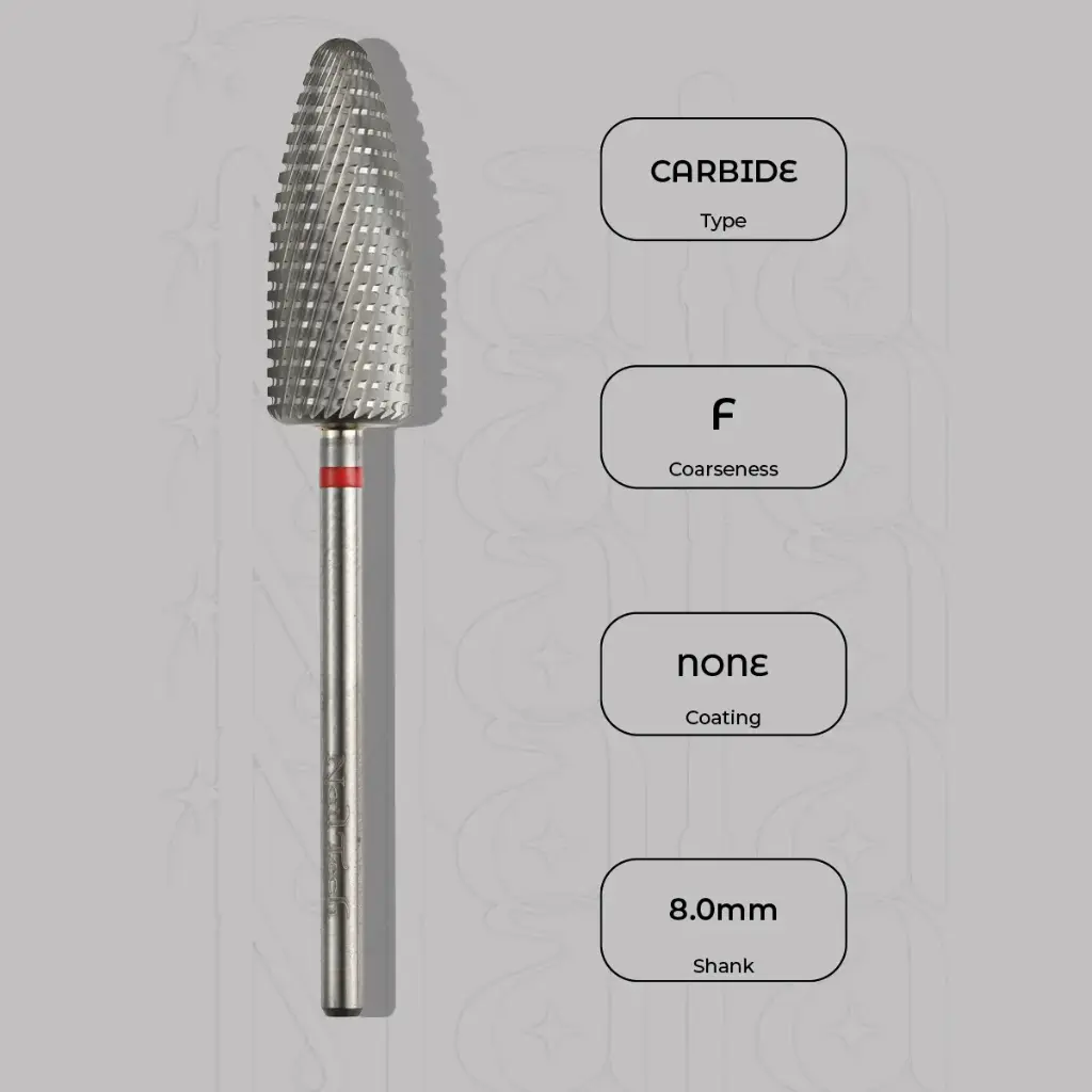 Karbidová fréza plamínek na pedikúru Ø8.0 mm - jemná zrnitost