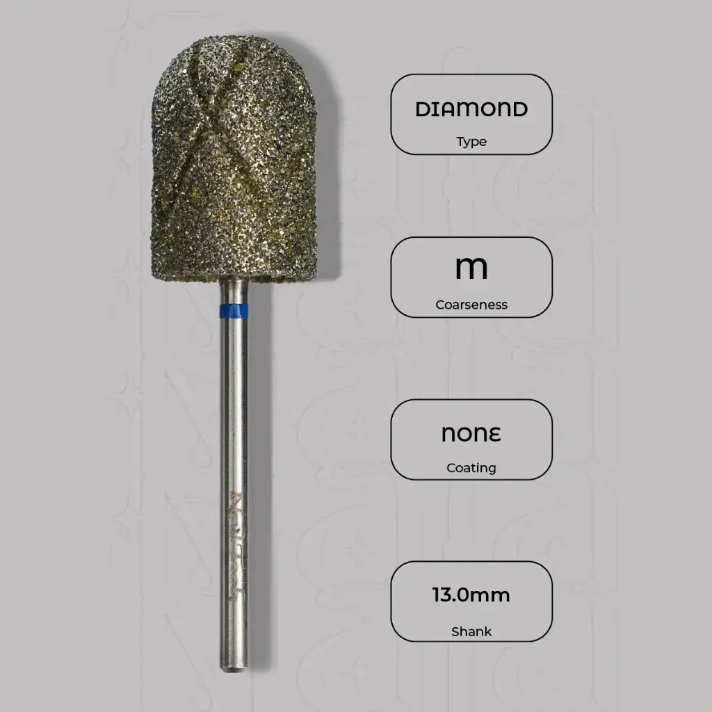 Diamantová fréza na pedikúru Ø13.0 mm - střední zrnitost