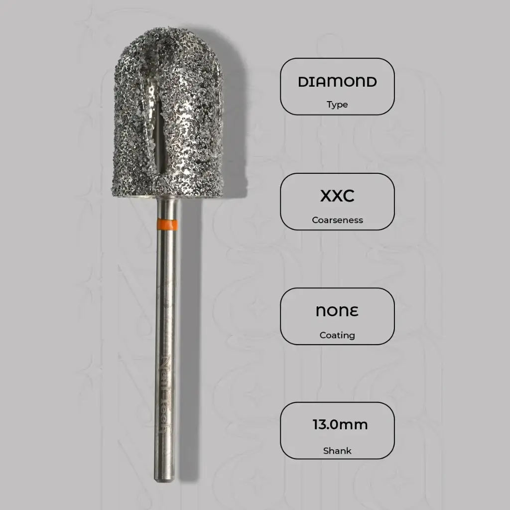 Diamantová fréza s drážkami na pedikúru Ø13.0 mm - extra extra hrubá