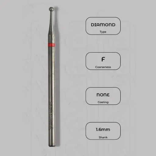 [8000203] Diamantová fréza kulička Ø1.6 mm - jemná zrnitost