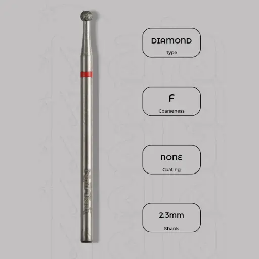 [8000206] Diamantová fréza kulička Ø2.3 mm - jemná zrnitost