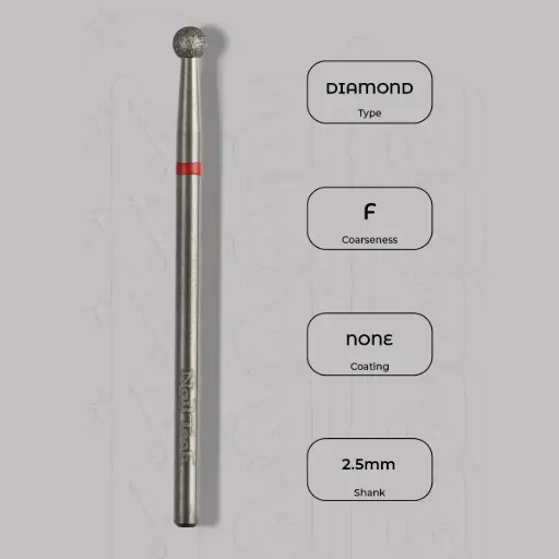 [8000207] Diamantová fréza kulička Ø2.5 mm - jemná zrnitost