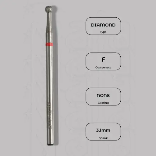[8000208] Diamantová fréza kulička Ø3.1 mm - jemná zrnitost