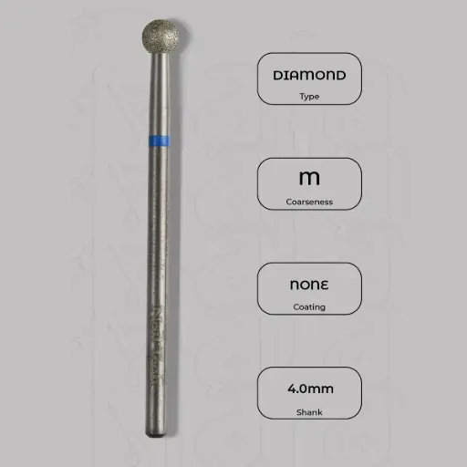 [8000309] Diamantová fréza kulička Ø4.0 mm - střední zrnitost