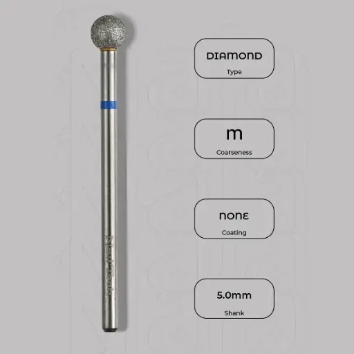[8000311] Diamantová fréza kulička Ø5.0 mm - střední zrnitost