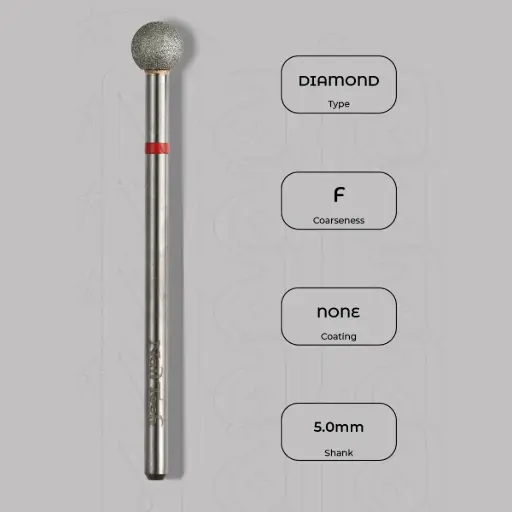 [8000211] Diamantová fréza kulička Ø5.0 mm - jemná zrnitost