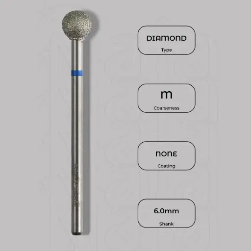 [8000364] Diamantová fréza kulička Ø6.0 mm - střední zrnitost