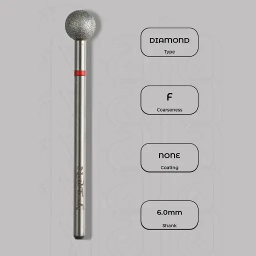 [8000264] Diamantová fréza kulička Ø6.0 mm - jemná zrnitost