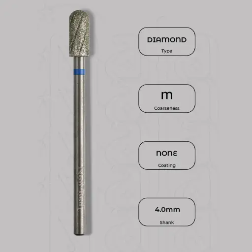 [8005365] Diamantová zaoblená fréza Ø4.0 mm - chladicí drážky, střední zrnitost