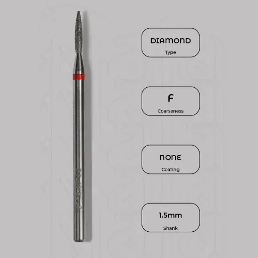 [8000219] Diamantová fréza plamínek Ø1.5 mm - jemná zrnitost