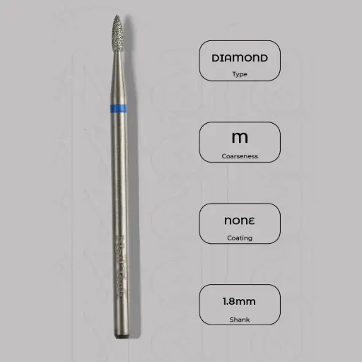 [8001318] Diamantová fréza mini plamínek Ø1.8 mm - střední zrnitost