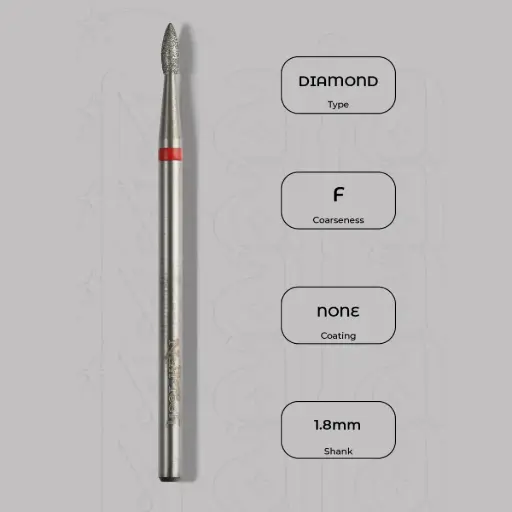 [8001218] Diamantová fréza mini plamínek Ø1.8 mm - jemná zrnitost