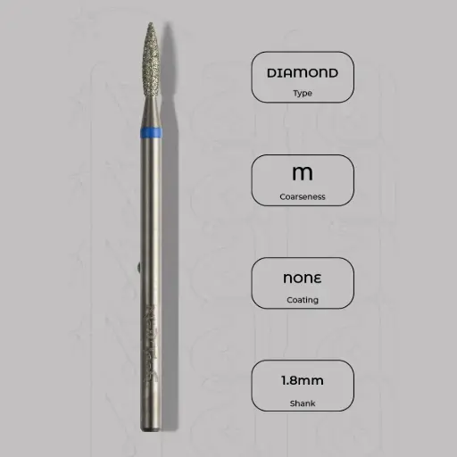 [8000320] Diamantová fréza plamínek Ø1.8 mm - střední zrnitost