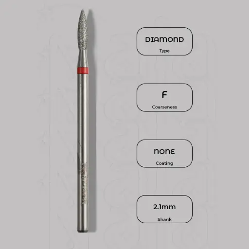 [8000221] Diamantová fréza plamínek Ø2.1 mm - jemná zrnitost