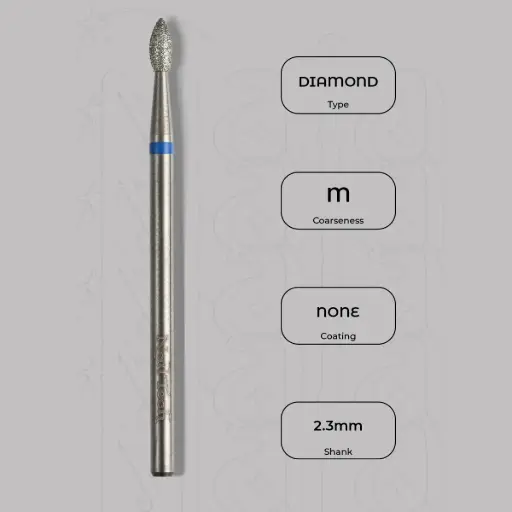 [8001314] Diamantová fréza mini plamínek Ø2.3 mm - střední zrnitost