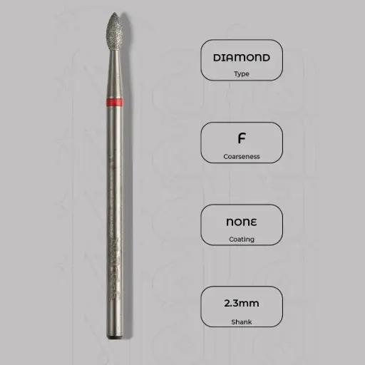 [8001214] Diamantová fréza mini plamínek Ø2.3 mm - jemná zrnitost