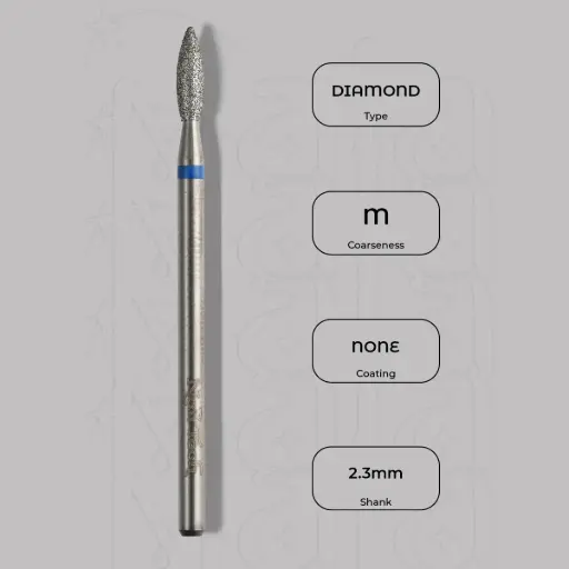 [8000322] Diamantová fréza plamínek Ø2.3 mm - střední zrnitost