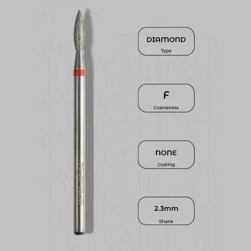 [8000222] Diamantová fréza plamínek Ø2.3 mm - jemná zrnitost