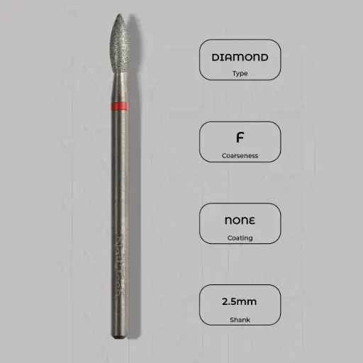[8000263] Diamantová fréza plamínek Ø2.5 mm - jemná zrnitost