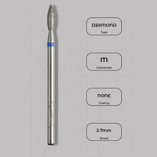 [8000323] Diamantová fréza plamínek Ø2.7 mm - střední zrnitost
