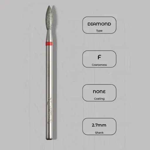 [8000223] Diamantová fréza plamínek Ø2.7 mm - jemná zrnitost