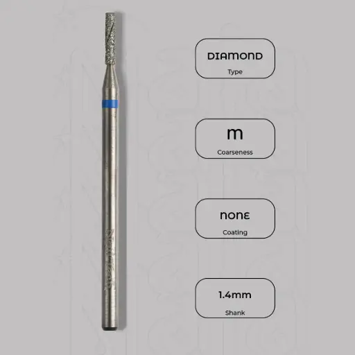[8005325] Diamantová fréza válec Ø1.4 mm - chladicí drážky, střední zrnitost