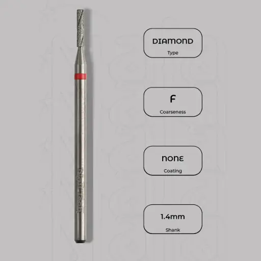 [8005225] Diamantová fréza válec Ø1.4 mm - chladicí drážky, jemná zrnitost