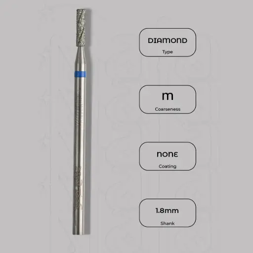 [8005327] Diamantová fréza válec Ø1.8 mm - chladicí drážky, střední zrnitost